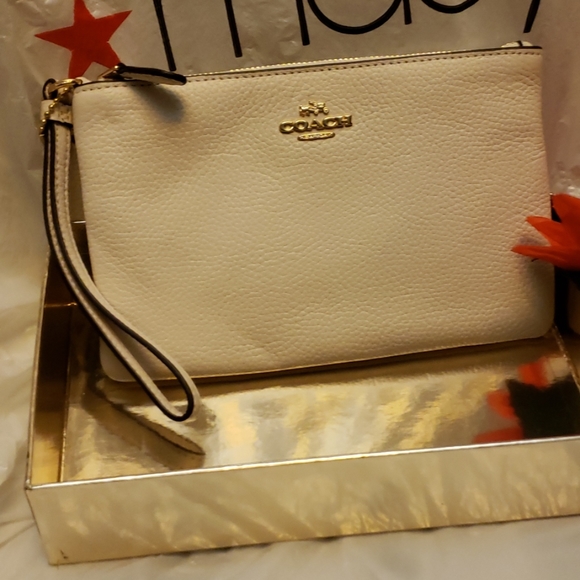 Coach Handbags - COACH NEW YORK Half-White Wristlet